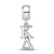 Kappa Delta Vertical Letters On Charm Bead in Sterling Silver