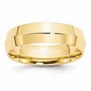 14k Yellow Gold 6mm Knife Edge Comfort Fit Wedding Band