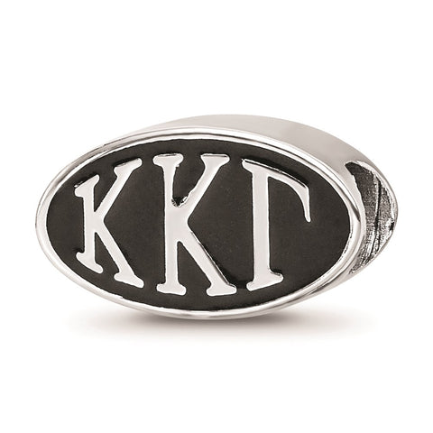 Sterling Silver LogoArt Kappa Kappa Gamma Oval Letters Bead