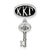 Kappa Kappa Gamma Oval Key Charm Dangle Bead in Sterling Silver