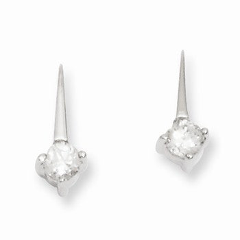 Rhodium-plated Drop CZ Earrings