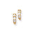 Gold-plated Three Stone Square CZ Earrings