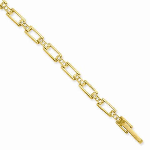 Gold Plated Link Cz Bracelet