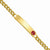 Gold Plated Small Red Epoxy Medical Id Bracelet