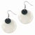 Silver-tone Hammer Shell & Sequins 1in Dangle Earrings