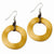 Silver-tone Yellow/Brown Hamba Wood 2.5in Dangle Earrings