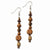 Silver-tone Natural Hamba Wood 2.75in Dangle Earrings