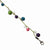 Silver-Tone Green Turquoise & Fuchsia Hamba Wood Bracelet