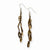 Silver-tone Brown Bead Sequin 2in Dangle Earrings