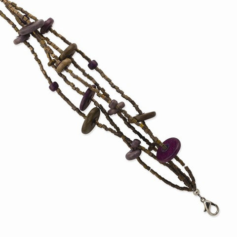 Purple Brown Disc Bracelet