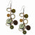 Silver-tone Green Hamba Wood, Bead Sequined 3in Dangle Earrings