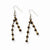 Silver-tone Brown Coconut Bead 2.5in Dangle Earrings