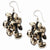 Sterling Silver Black Cow Bean Spongie Earrings