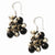 Sterling Silver Black Cow Bean Jojoba Seed Spongie Earrings