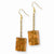 Gold-tone Laminated Broomstraw 2.5in Dangle Earrings