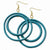 Gold-tone Blue Rattan Dangle Earrings