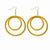 Gold-tone Yellow Rattan Dangle Earrings