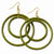 Gold-tone Green Rattan Dangle Earrings