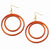 Gold-tone Orange Rattan Dangle Earrings