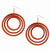 Gold-tone Orange Rattan Dangle Earrings