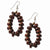 Silver-tone Hamba Wood & Acrylic Beads Dangle Earrings