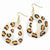 Gold-tone Painted Laminated Capiz Shell Dangle Earrings