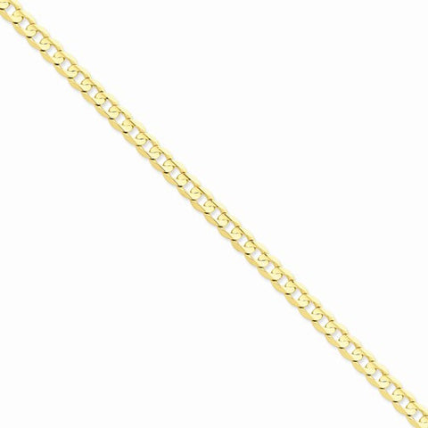 14K Yellow Gold Open Concave Curb Chain Bracelet