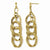 14k Yellow Gold Polished Textured Fancy Post Dangle Earrings