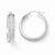 14k White Gold Fancy Glitter Infused Hoop Earrings