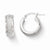 14k White Gold Fancy Glitter Infused Hoop Earrings