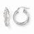 14k White Gold Fancy Glitter Infused Hoop Earrings