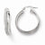 14k White Gold Fancy Glitter Infused Hoop Earrings