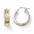 14k White Gold w/ Yellow Rhodium Hoop Earrings