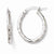 14k White Gold Textured Oval Hoop Earrings