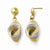 14k Two-tone Polished Diamond-cut Post Dangle Earrings