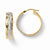 14k Yellow Gold & White Rhoudium Polished & Diamond-cut Hoop Earrings