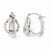 14k White Gold Swarovski Elements Oval Hinged Hoop Earrings