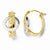 14k Two-tone Polished & Diamond-cut Oval Hinged Hoop Earrings