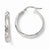 14k White Gold Polished & Satin Hoop Earrings