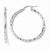 14k White Gold Polished & Textured Hoop Earrings