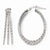 14k White Gold Diamond-cut Triple Oval Hoop Earrings