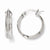 14k White Gold Polished Glitter Infused Hoop Earrings