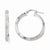 14k White Gold Polished Glitter Infused Hoop Earrings