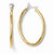 14k Two-tone Polished & Diamond-cut Oval Hoop Earrings