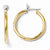 14k Two-tone Polished & Diamond-cut Hoop Earrings