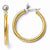 14k Two-tone Polished, Textured & Diamond-cut Hoop Earrings