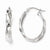 14k White Gold Polished Twisted Oval Hoop Earrings