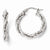 14k White Gold Twisted Triple Twist Hoop Earrings