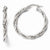 14k White Gold Twisted Triple Twist Hoop Earrings