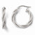 14k White Gold Twisted Triple Twist Hoop Earrings